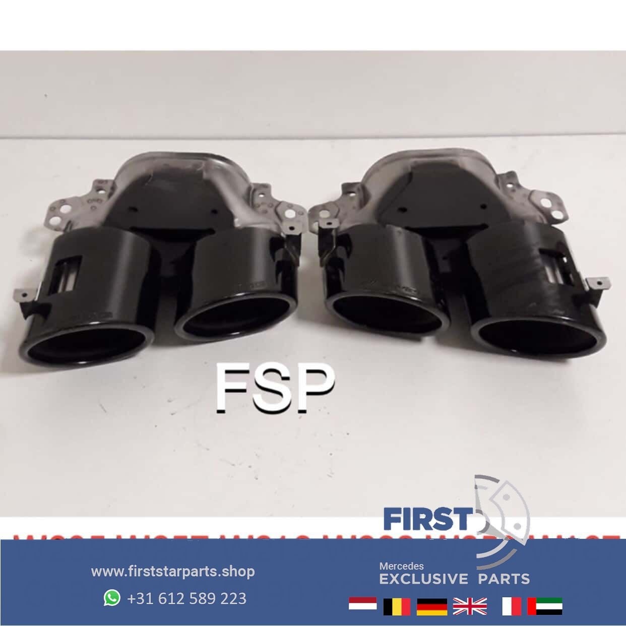 FACELIFT 43 AMG UITLAAT SIERSTUKKEN SET ZWART C43 E43 GLC43, Auto-onderdelen, Gebruikt, -, Ophalen of Verzenden, -