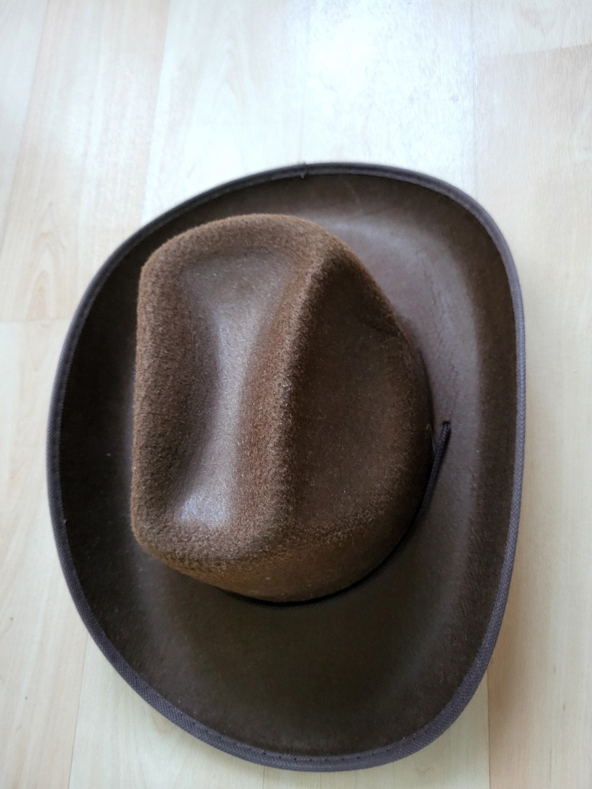 Cowboy hoed bruin western hoed one size velvet look, Ophalen of Verzenden, Nieuw, One size fits all, Hoed