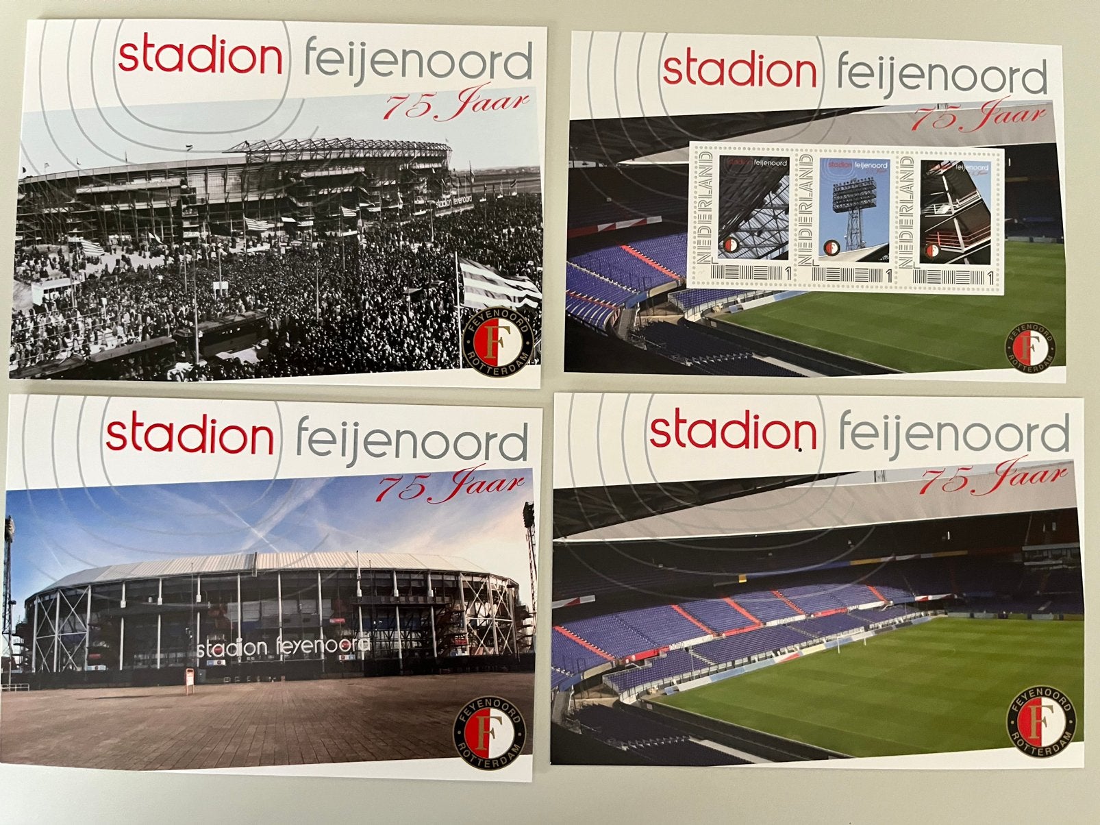 Feyenoord Stadion 75 Jaar: Postzegelvel & Ansichtkaarten, Ophalen of Verzenden, Na 1940, Postfris