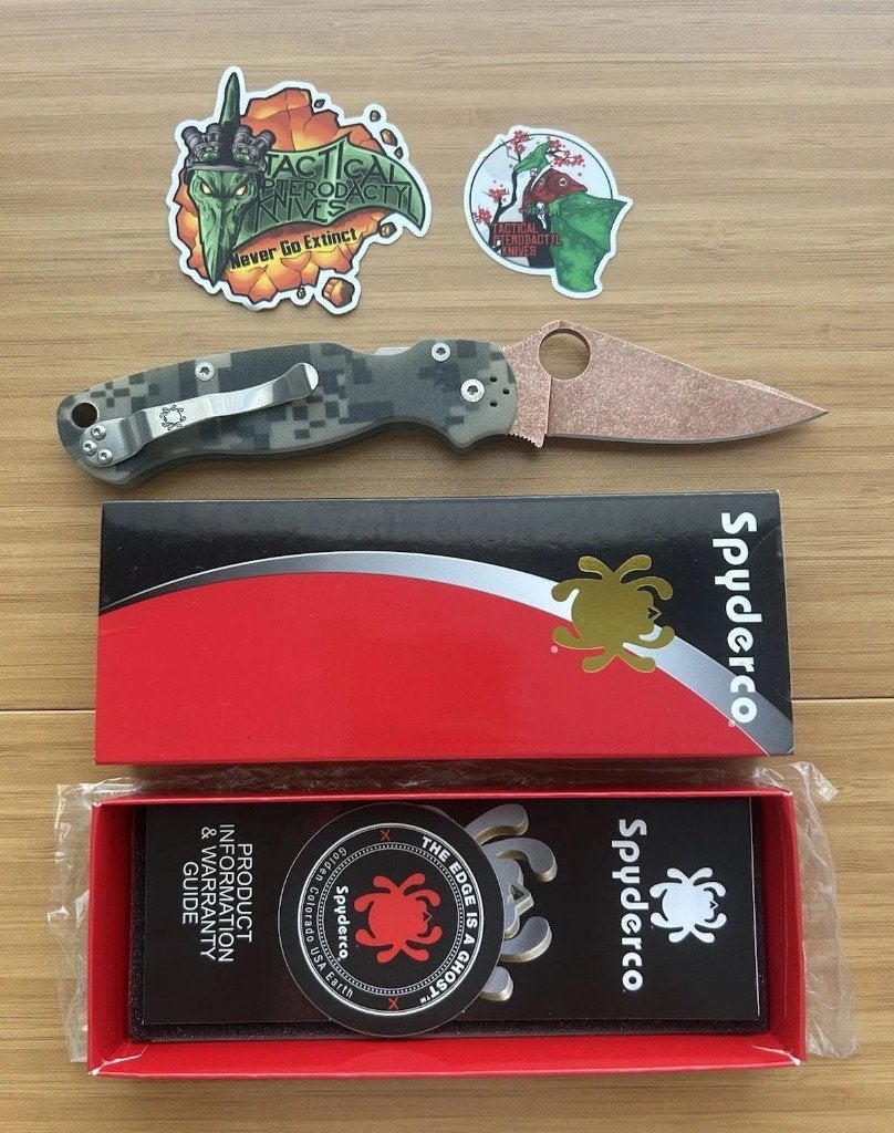 Spyderco PM2 TPK Mod Copper Wash Harpoon, Caravans en Kamperen, Kampeergereedschap, Ophalen of Verzenden, Zo goed als nieuw