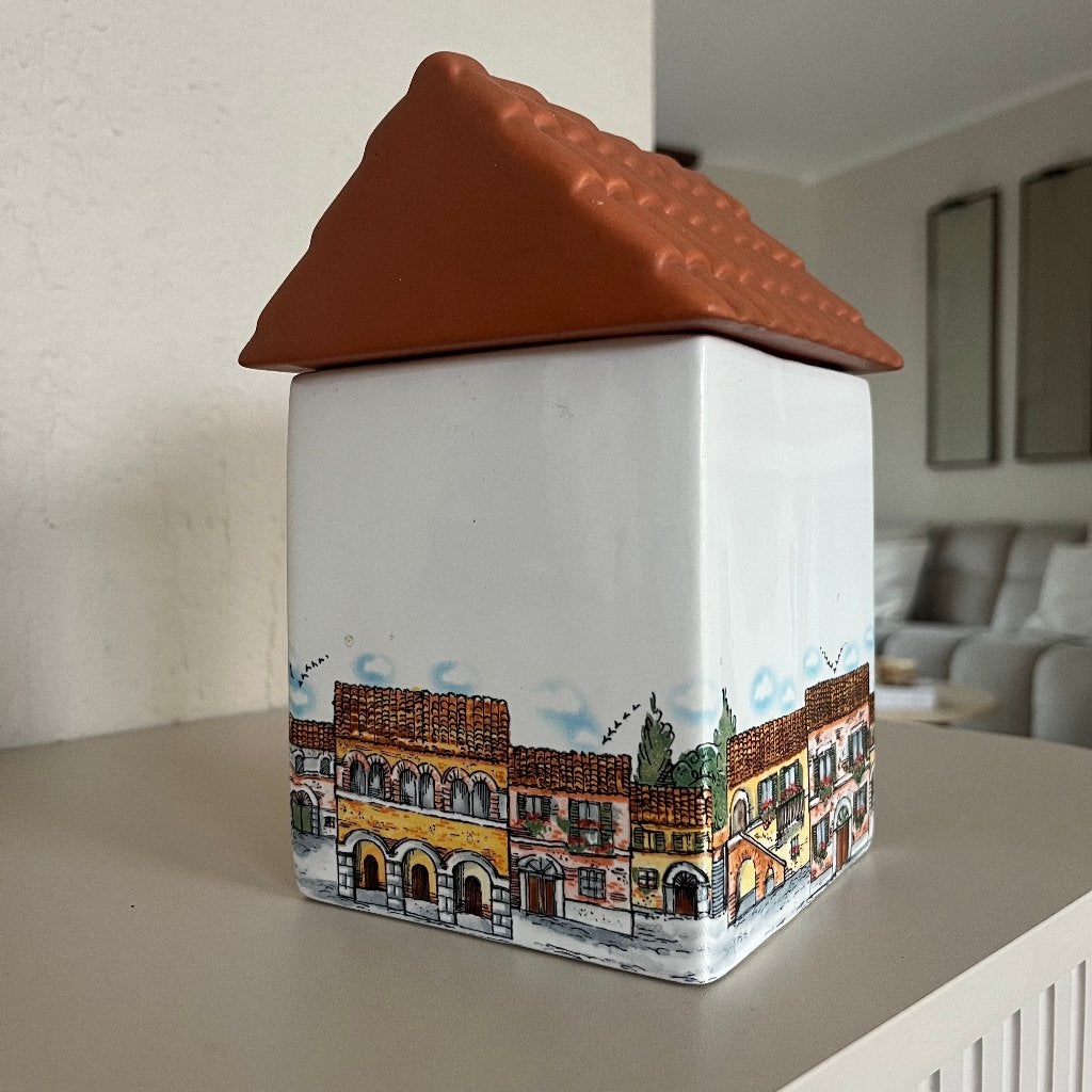 Vintage Italiaanse huis voorraadpot van Grifo Deruta, Ophalen of Verzenden