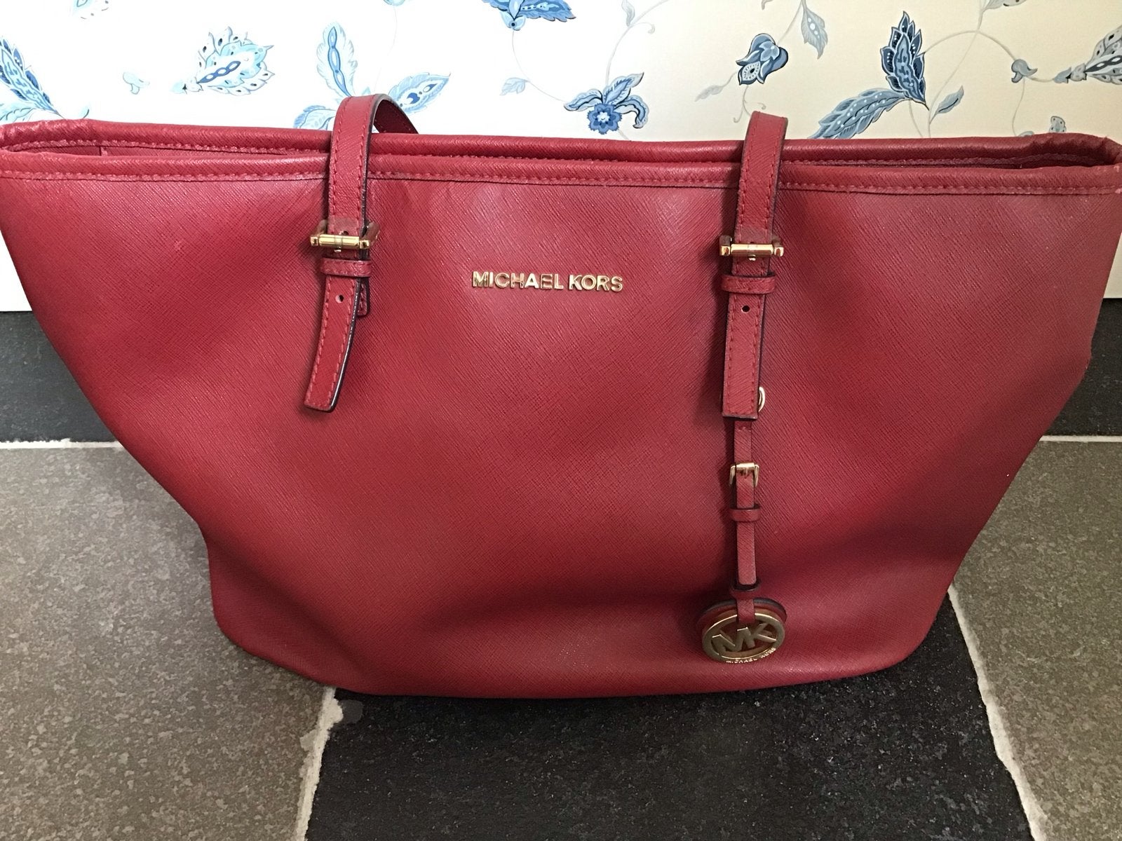 Michael Kors Tas Bordeaux - Stijlvolle Shopper, Ophalen of Verzenden, Gebruikt, Rood, Shopper