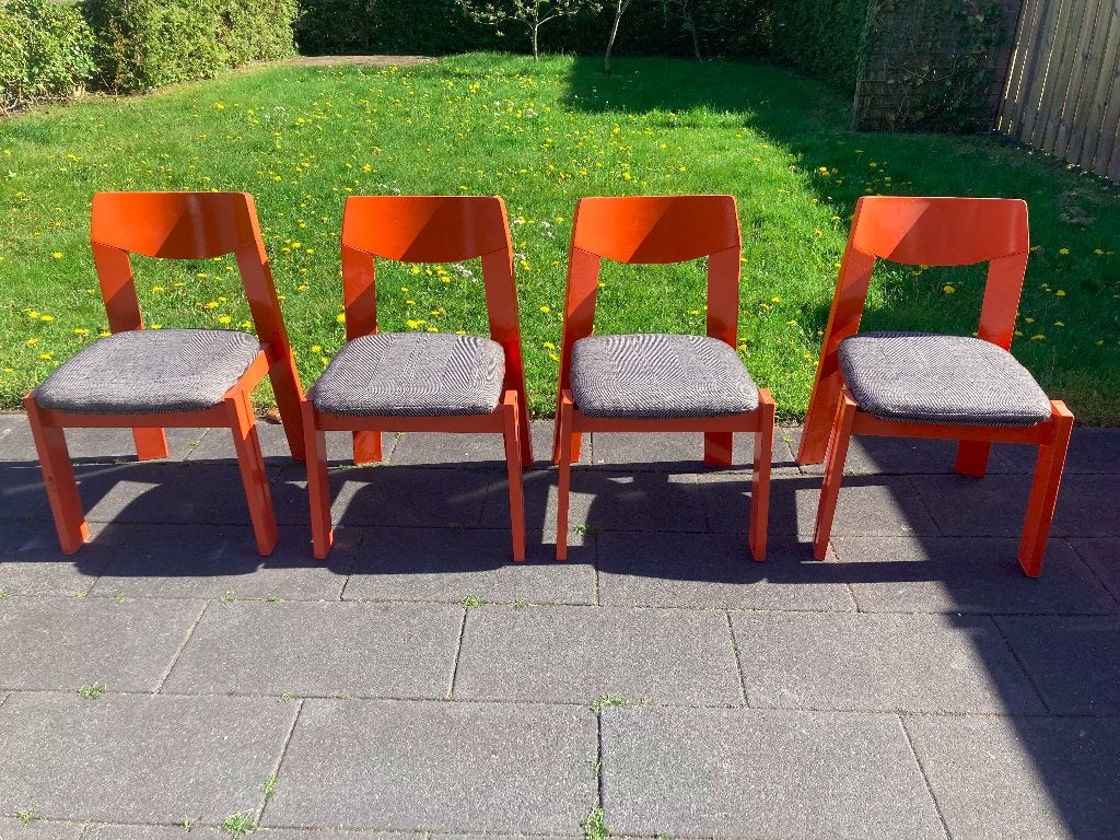 4 retro/vintage eetkamer stoelen, Ophalen, Gebruikt, Overige kleuren, Retro Vintage Midcentury