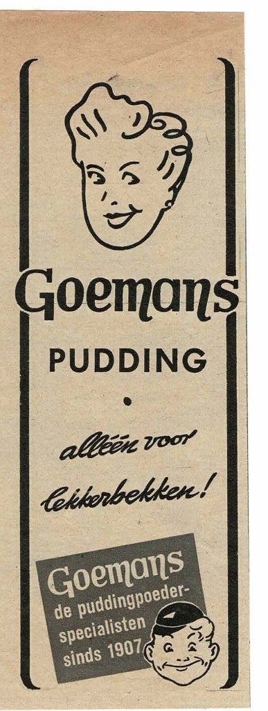 Voor PUDDING vraag je naar GOEMANS PUDDING 1946, Verzenden, Zo goed als nieuw, Overige typen