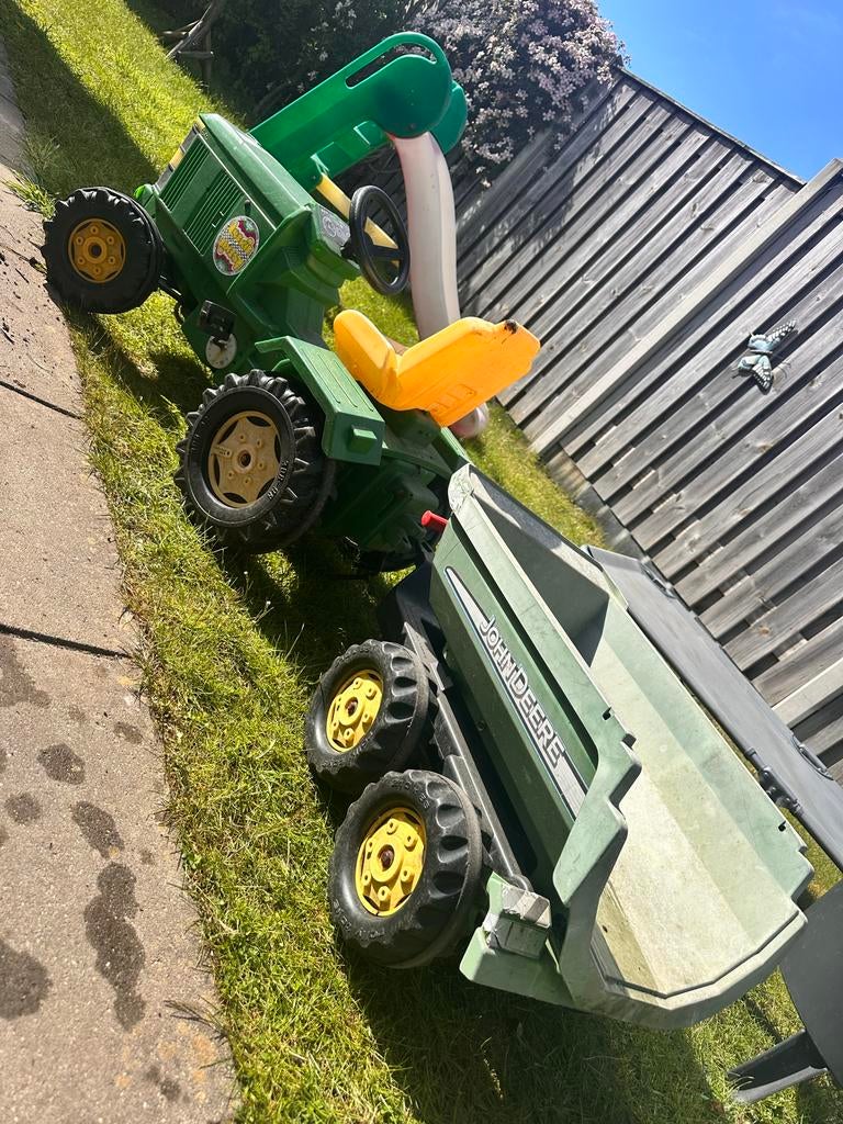 John Deere traptractor met aanhanger, Ophalen of Verzenden, Gebruikt, Trapvoertuig