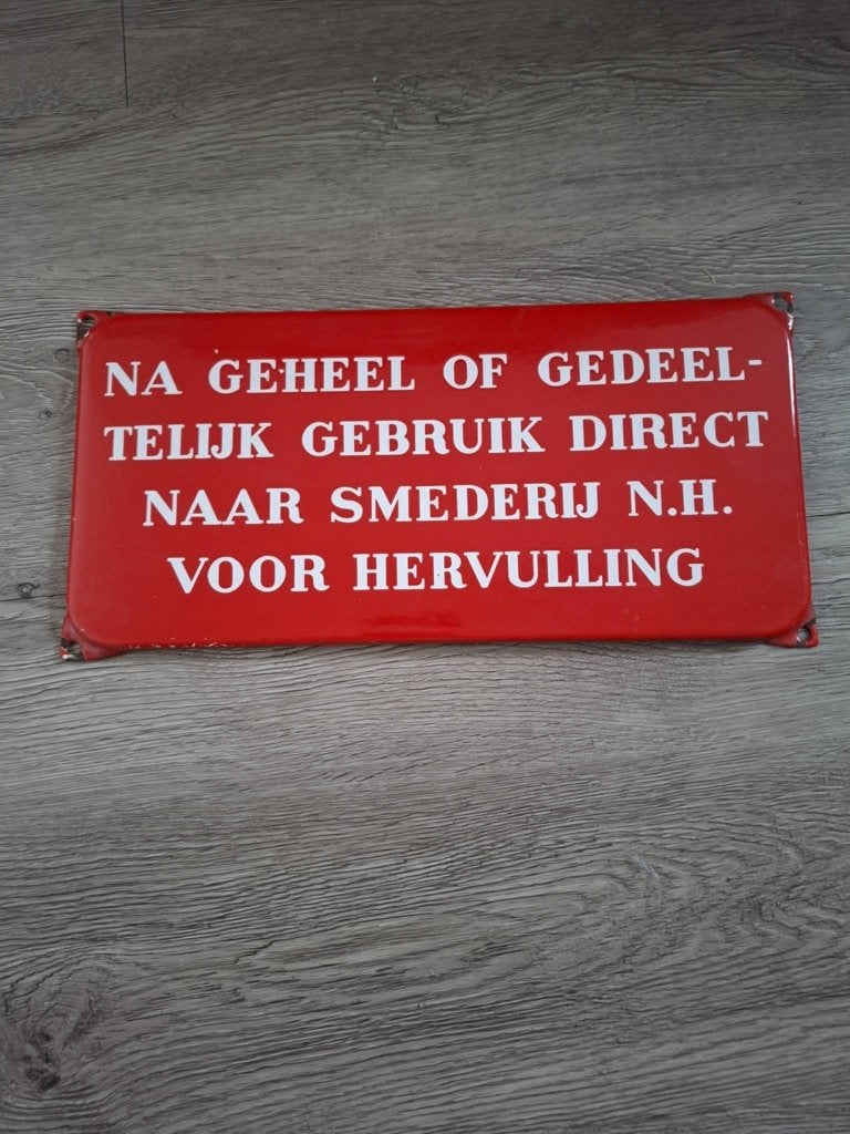 mooi emaille bord, Verzamelen, Ophalen of Verzenden, Gebruikt, Reclamebord