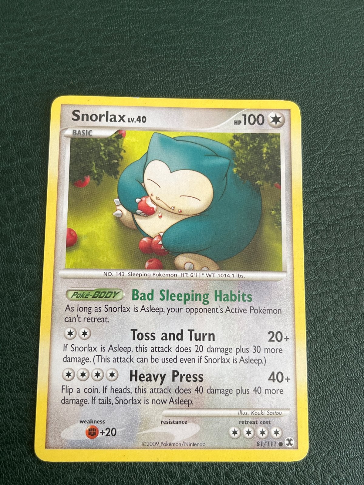 Pokémon Kaart Snorlax Lv.40 81 111 Rising Rivals, Ophalen of Verzenden, Gebruikt, Losse kaart