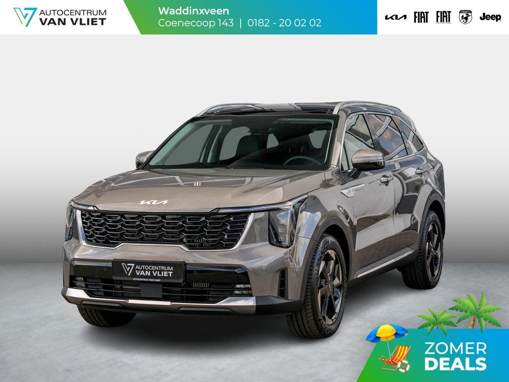 Kia Sorento 1.6 T-GDi Plug-in Hybrid 4WD DynamicPlusLine 7p, Auto's, Kia, Gebruikt, 4 cilinders, Bruin, 7 stoelen