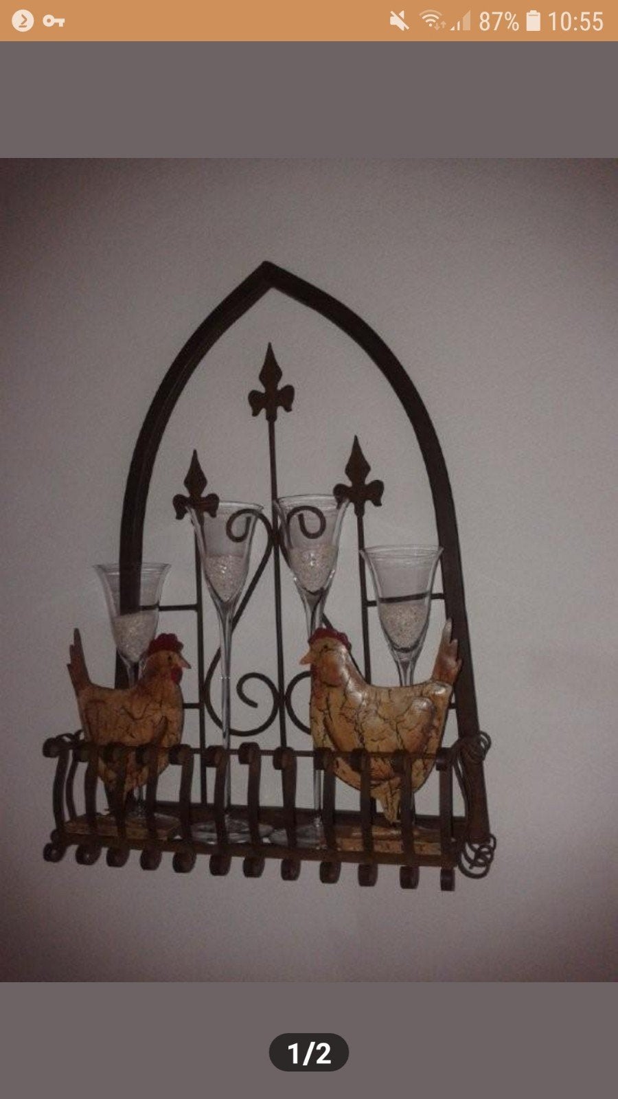 ornament voor aan de muur, Ophalen, Zo goed als nieuw, Bruin, Metaal