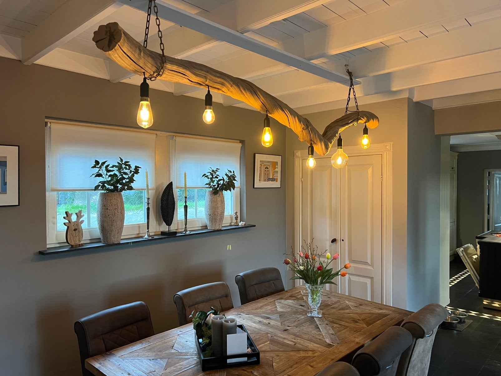 Hanglamp hout, Ophalen, Zo goed als nieuw, Hout, Landelijk