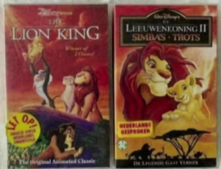 VHS The Lion King; Leeuwenkoning II Simba's trots, Cd's en Dvd's, VHS | Kinderen en Jeugd, Zo goed als nieuw, Tekenfilms en Animatie