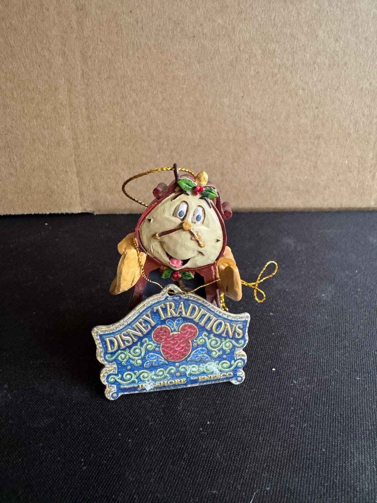 Disney Traditions Cogsworth Beeldje - Belle en het Beest, Verzamelen, Disney, Ophalen of Verzenden, Assepoester of Belle, Gebruikt