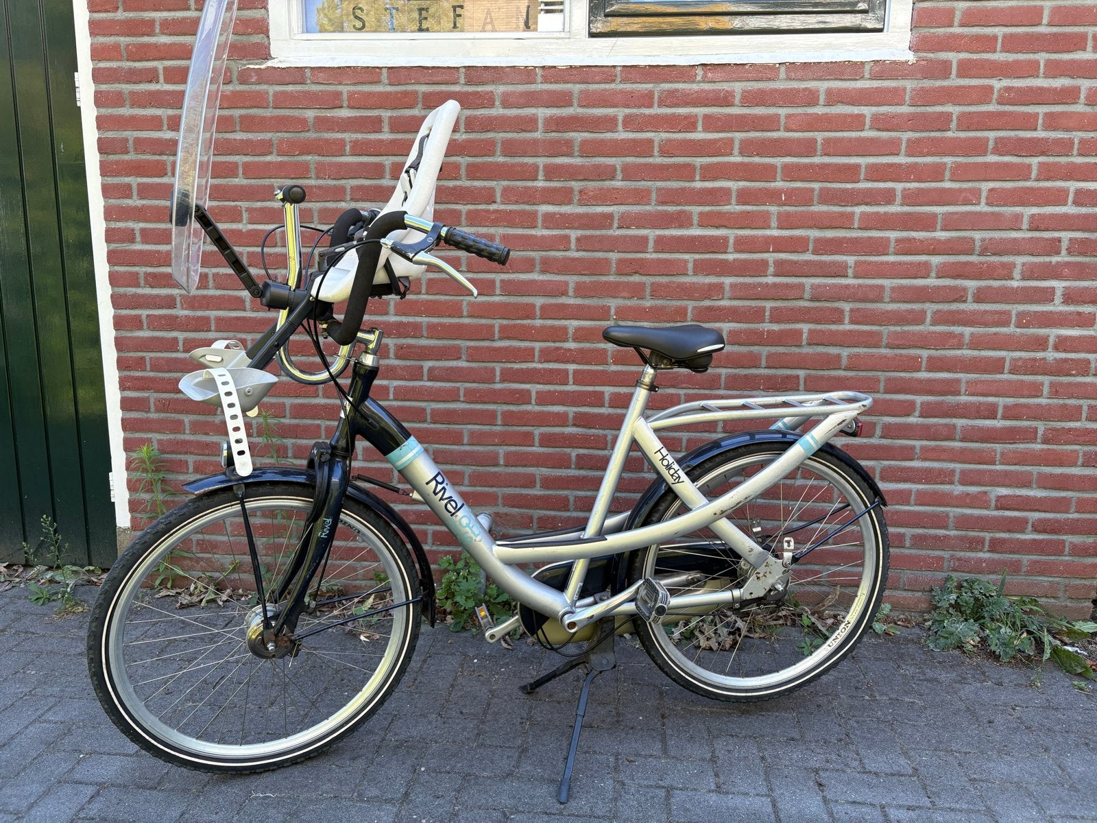 Rivel Holiday mamafiets met kinderzitje en windscherm, Terugtraprem, Gebruikt, Versnellingen, 50 tot 53 cm