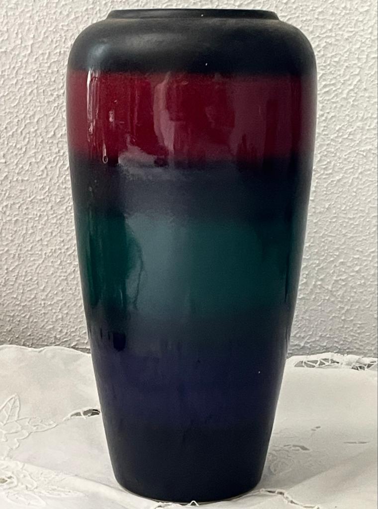 Vintage West Germany Vaas - Rood, Groen, Paars, Antiek en Kunst, Antiek | Vazen, Ophalen of Verzenden