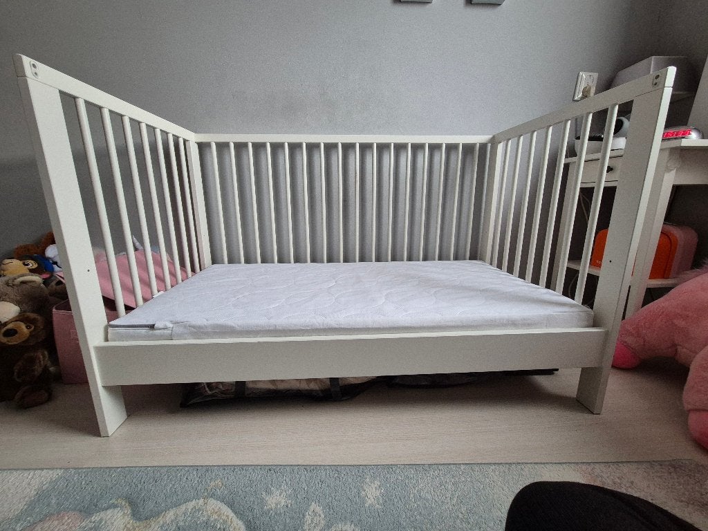 Ledikant 60x120 cm wit met matras en dekbed, Ophalen, Gebruikt, Ledikant