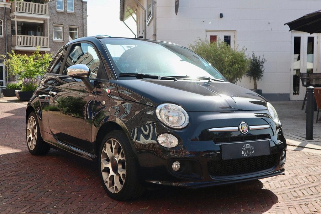 Fiat 500 C 0.9 TwinAir Sport Automaat | 130 PK | Flippers |, Cabriolet, Leder en Stof, Zwart, Origineel Nederlands