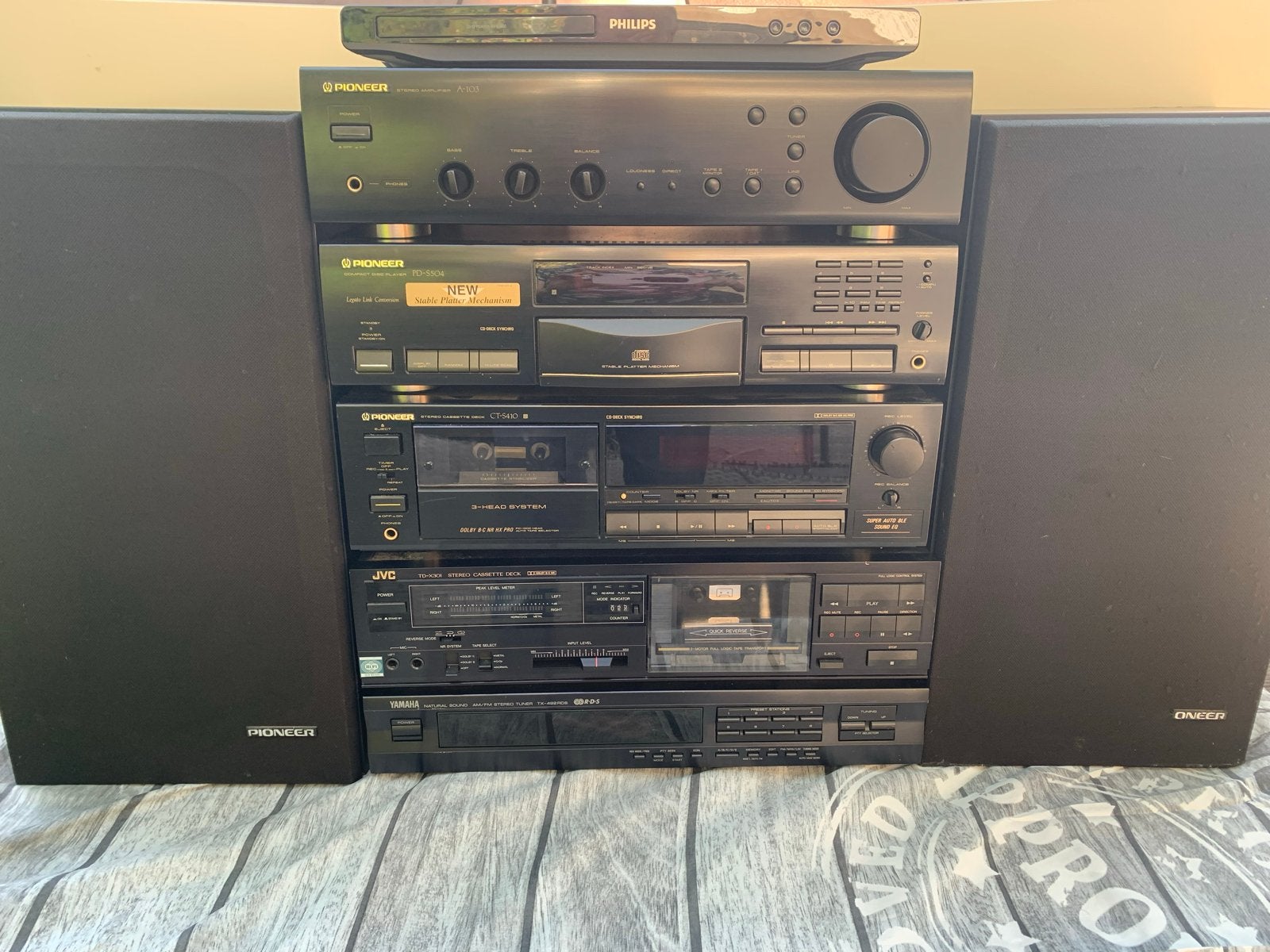 Complete Pioneer/JVC/Yamaha Hifi Set met Speakers en DVD, Gebruikt, Cassettedeck, Pioneer, Losse componenten