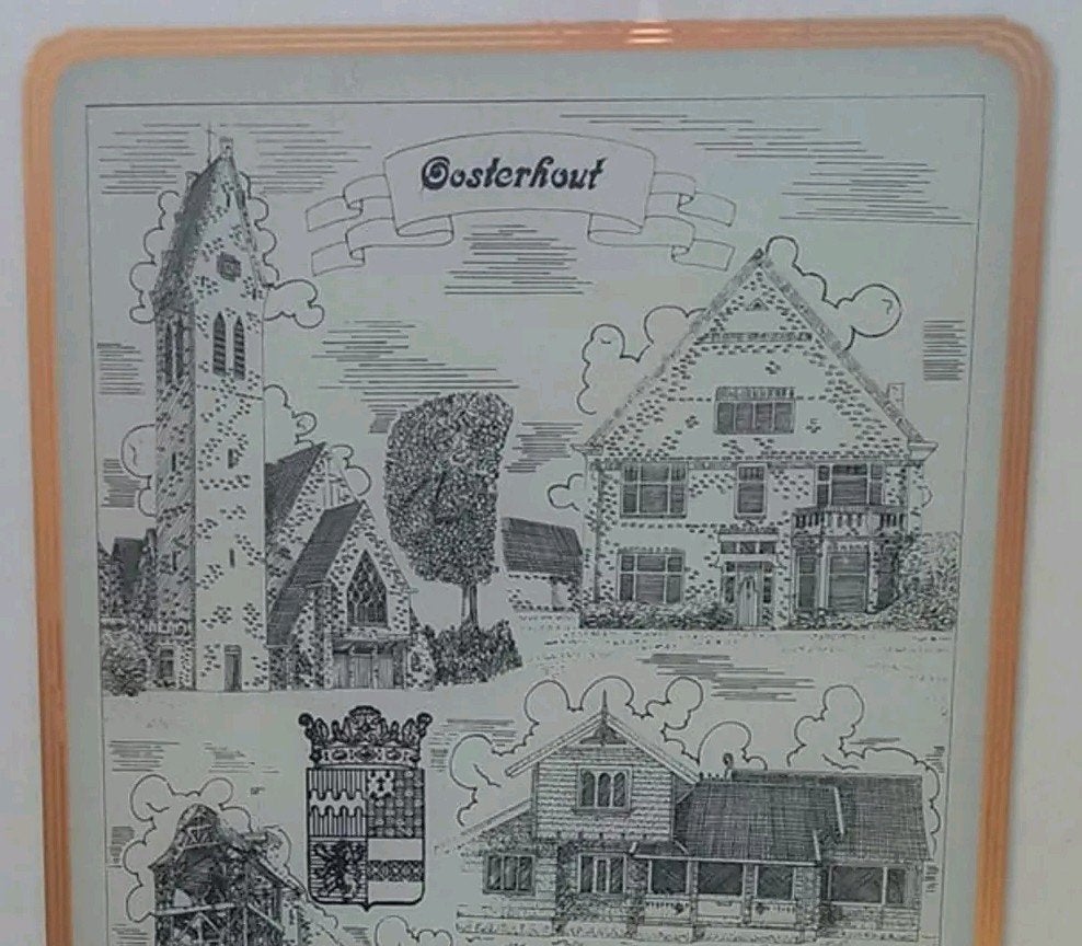 Glasgravure uit 1987,  'OOSTERHOUT Gld.', Ophalen