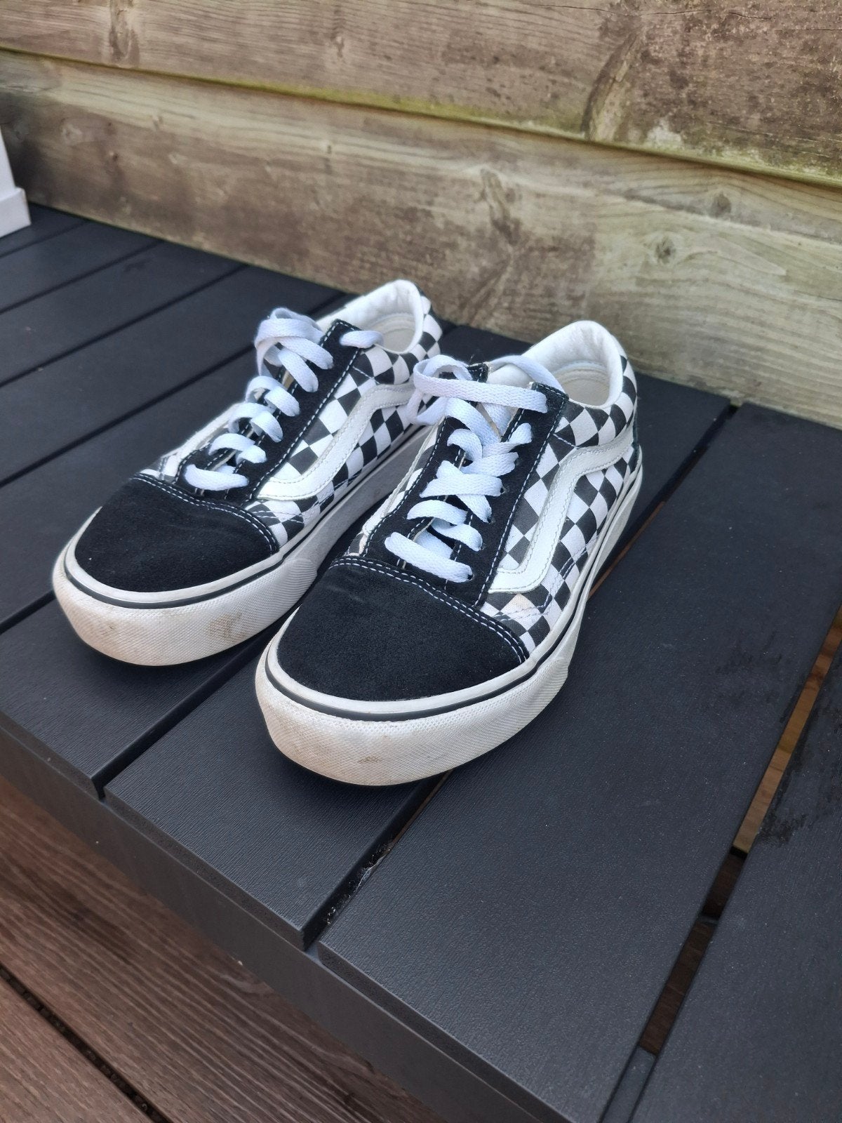 Originele Vans Old Skool Checkerboard - Maat 36, Zwart, Ophalen of Verzenden, Sneakers of Gympen, Gedragen