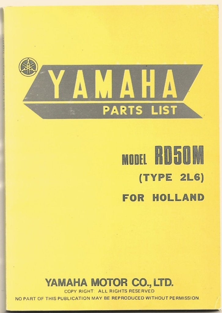 Yamaha RD50 M Holland Parts List, Ophalen of Verzenden, Zo goed als nieuw
