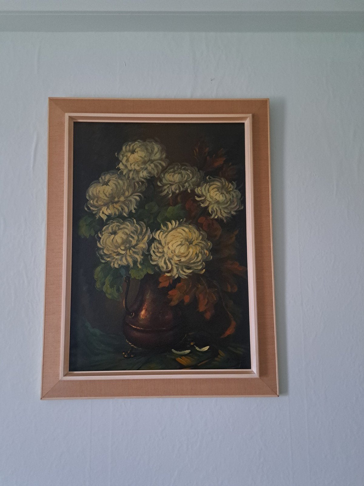 Johan Meijer, Schilderij met bloemen in vaas, 63x83cm, Doek, Olieverf, Klassiek, Gesigneerd