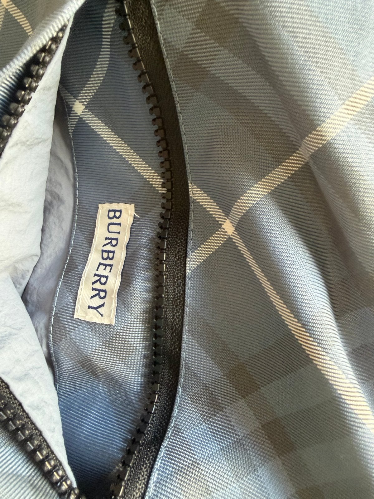 Burberry Reversible Jas - Blauw Geruit & Effen, Verzenden, Zo goed als nieuw, Maat 56/58 (XL), Blauw