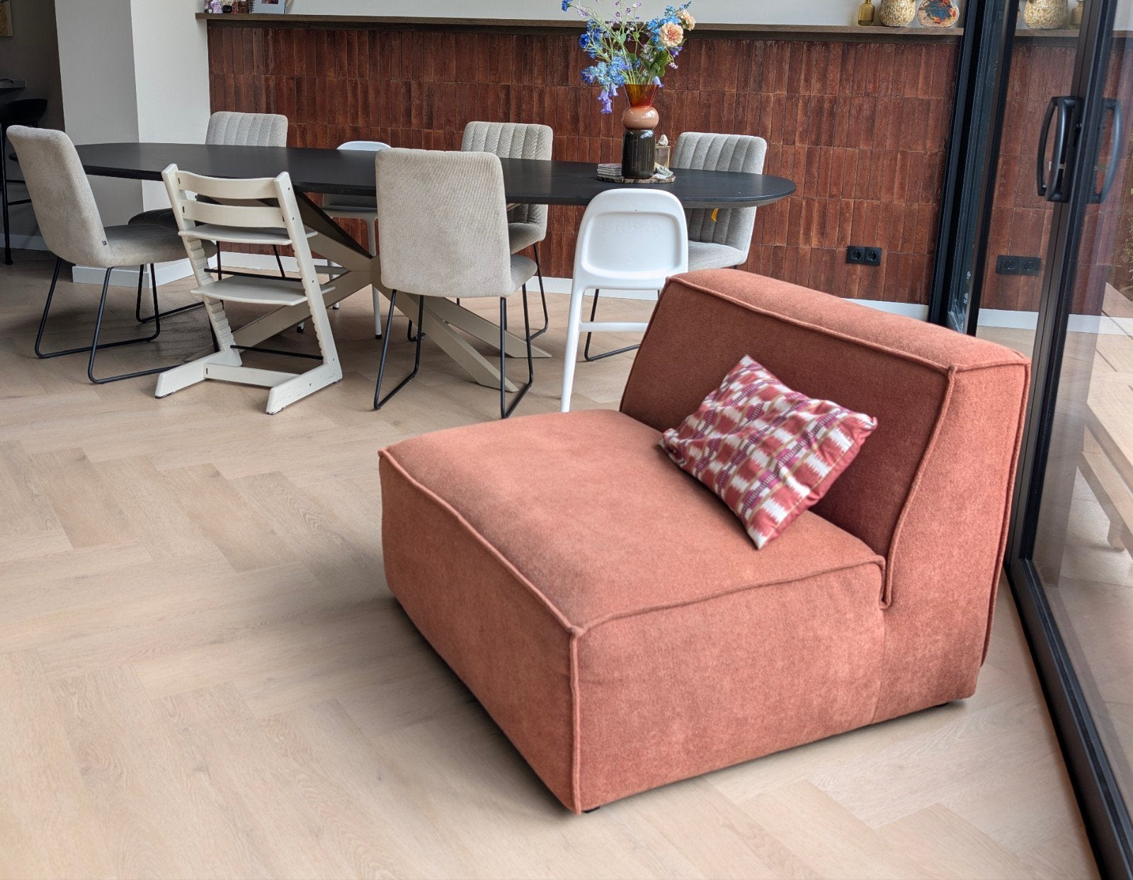 Eettafel 300x120 cm mat zwart HPL, Huis en Inrichting, Tafels | Eettafels, Ophalen, Overige materialen, Gebruikt, 100 tot 150 cm