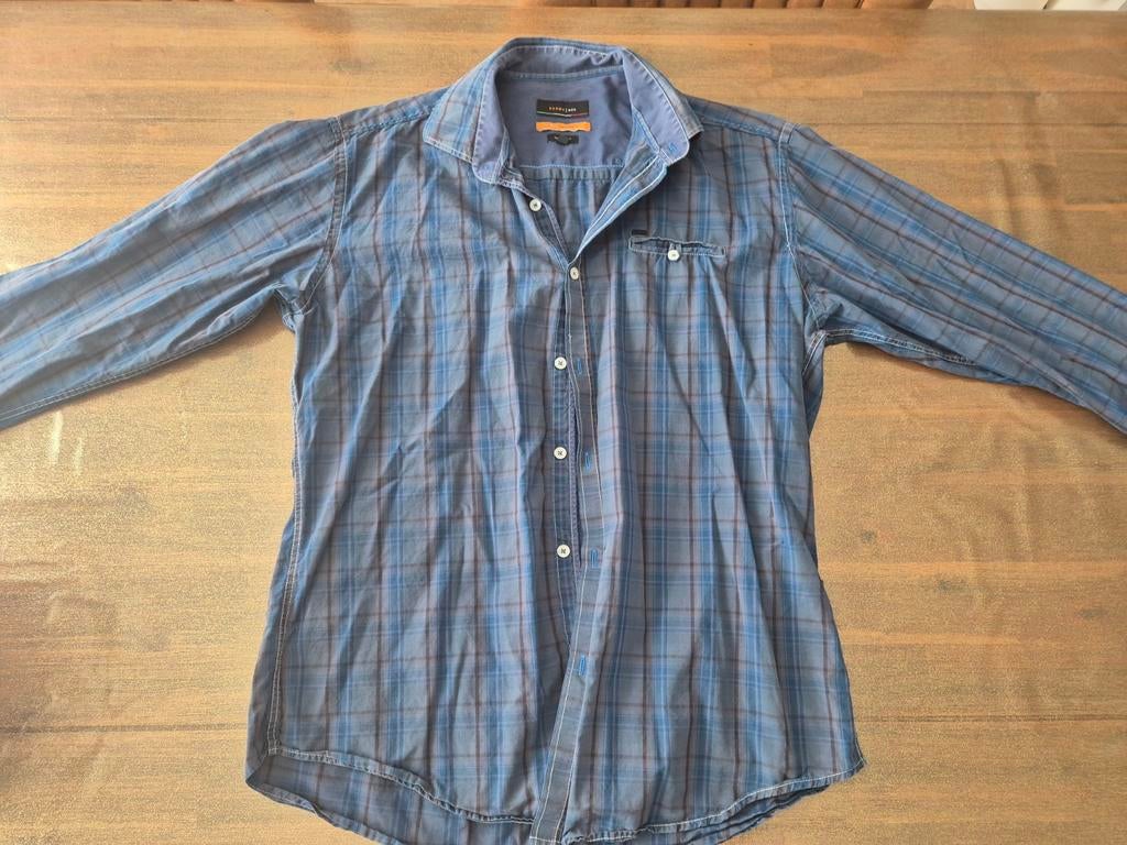 Duomo Men Slender Fit Geruit Overhemd - Blauw, Kleding | Heren, Blauw, Ophalen of Verzenden, Zo goed als nieuw, Overige halswijdtes