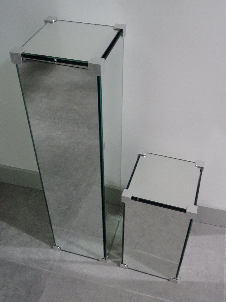 Spiegelglas piedestal vintage spiegel zuil pilaar pilaren, Ophalen, Zo goed als nieuw