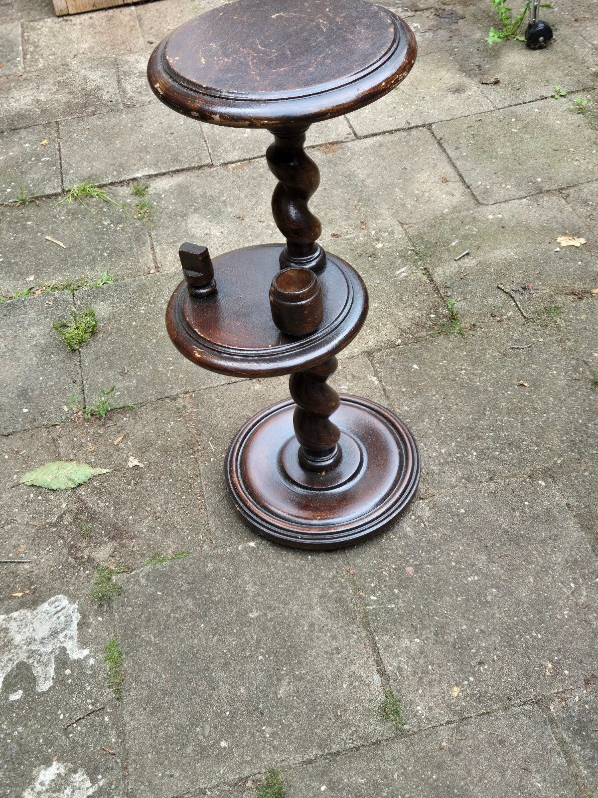 Antiek rooktafeltje met gedraaide poot, Antiek en Kunst, Antiek | Woonaccessoires, Ophalen of Verzenden
