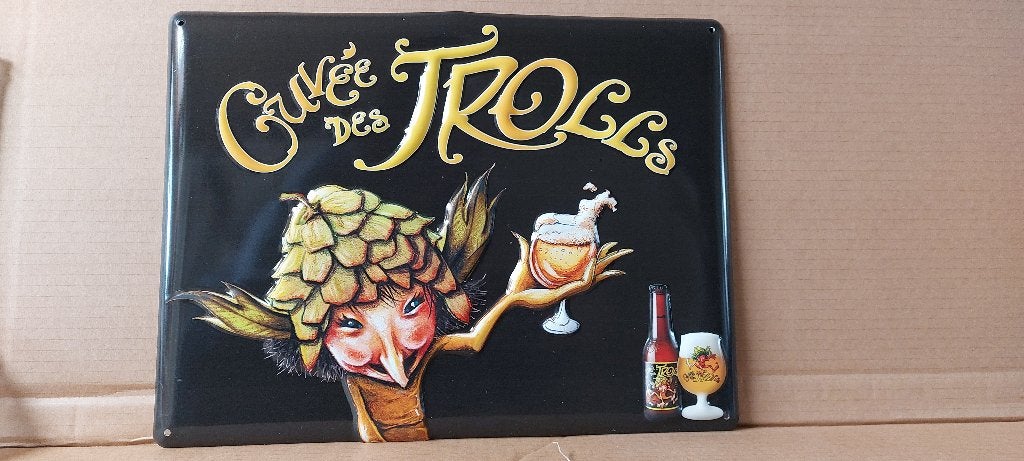 Reclamebord Cuvée des Trolls (nieuw in verpakking), Verzamelen, Biermerken, Ophalen of Verzenden, Nieuw, Reclamebord, Plaat of Schild
