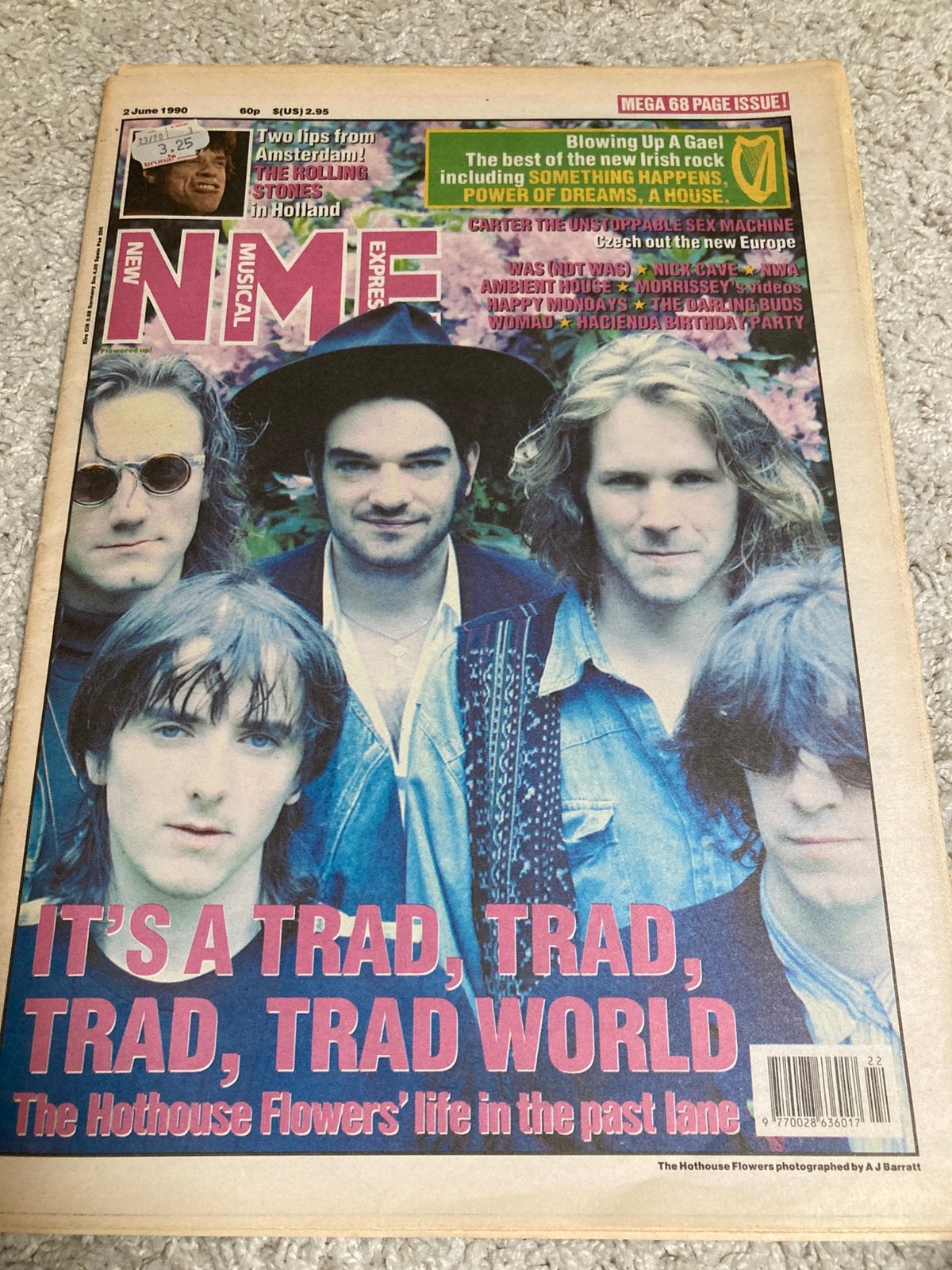 NME 1990 Hothouse Flowers ROLLING STONES, Ophalen of Verzenden, Gelezen, Muziek, Film of Tv