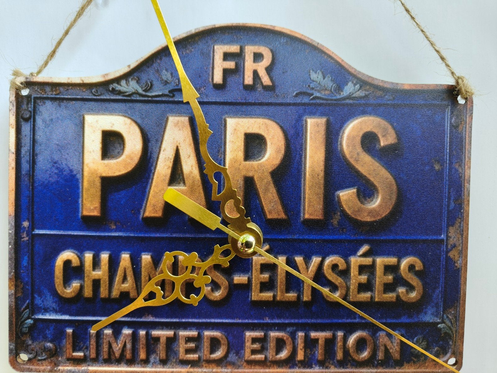 Wandklok "Paris Champs-Élysées" Limited Edition, Vintage, Analoog, Werkt op batterijen, Nieuw