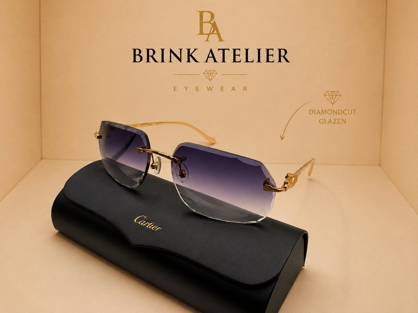 Cartier Zonnebril Panthère DiamondCut Glazen Exclusief Model, Overige merken, Zonnebril, Overige kleuren, Ophalen of Verzenden