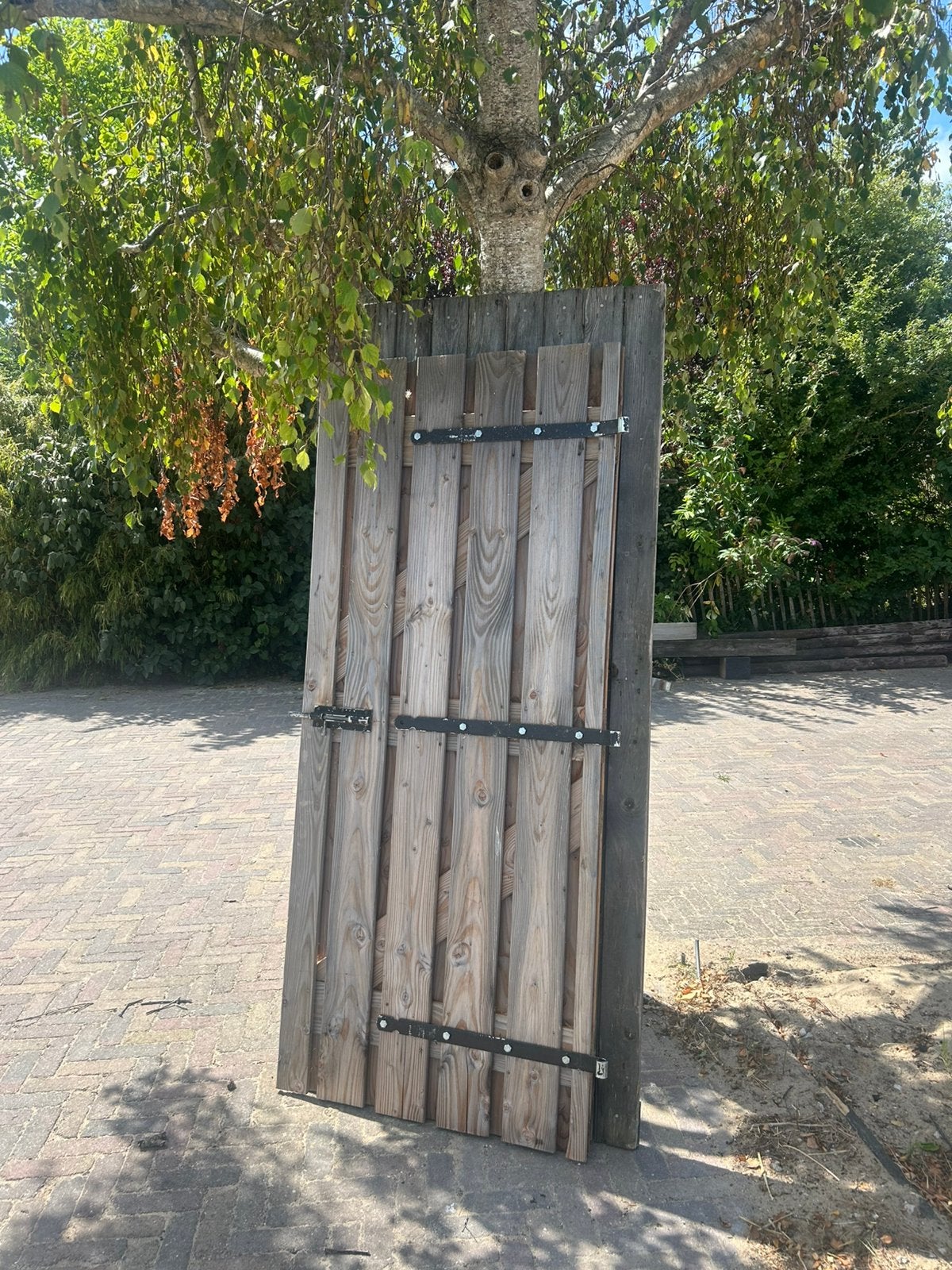 Schuttingdeur. (2x), Tuin en Terras, Schuttingen, Ophalen of Verzenden, Hout, Minder dan 3 meter, 1 tot 2 meter