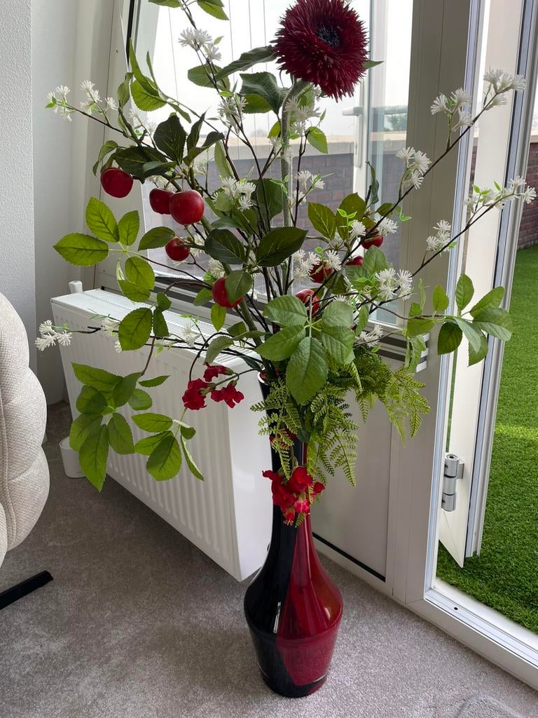 Vaas met prachtig zijde droogstuk totaal 1.50H, Huis en Inrichting, Ophalen, Zo goed als nieuw