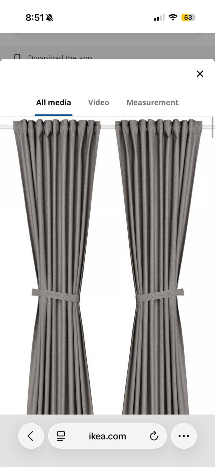 Ikea Curtain, Ophalen, Eenpersoons, Wit, Zo goed als nieuw
