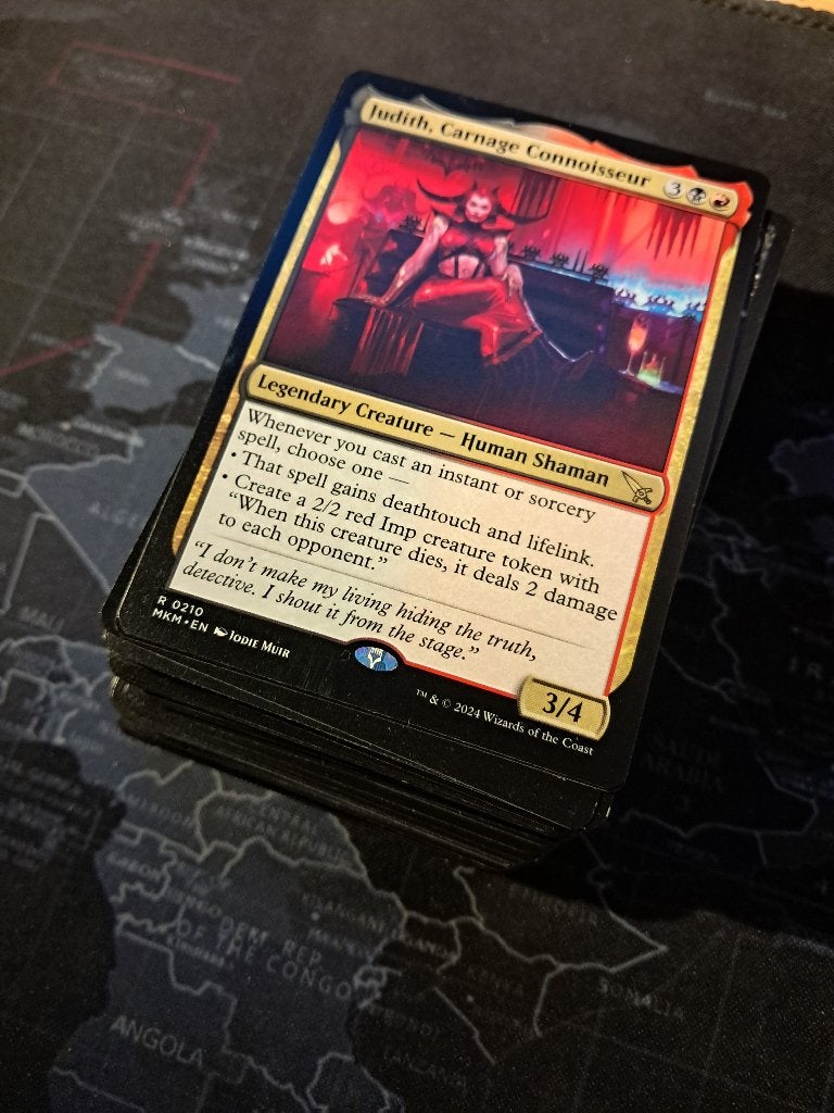 MTG Commander Budget Deck Judith Spellslinger token redzwart, Ophalen of Verzenden, Zo goed als nieuw, Speeldeck