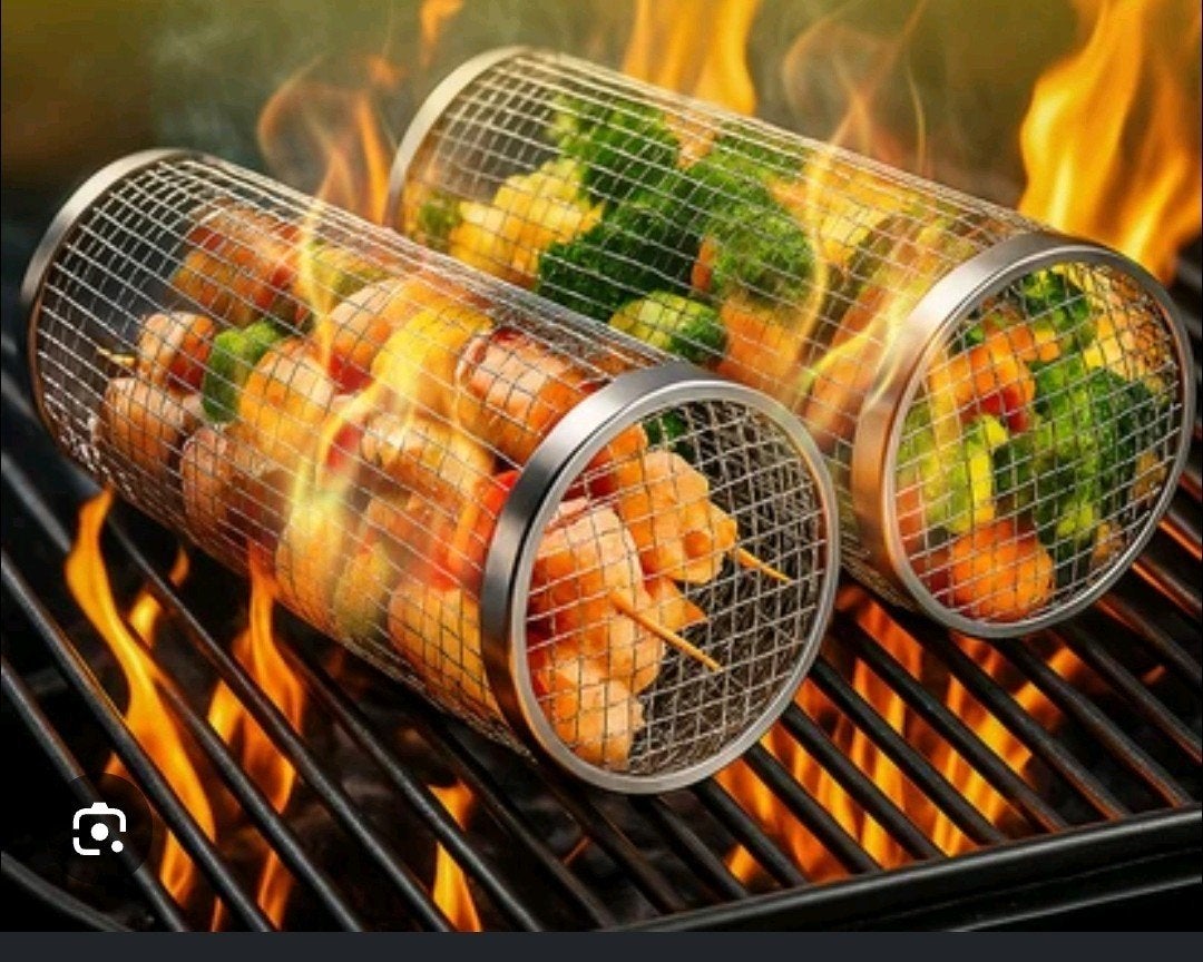 2x Roteerbare Grilmandjes voor Oven, Kamado of BBQ, Ophalen of Verzenden, Nieuw