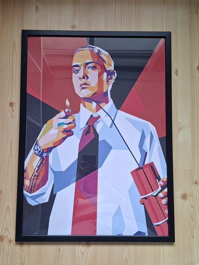 poster Eminem, Ophalen, Rechthoekig Staand, Met lijst, Deurposter of groter