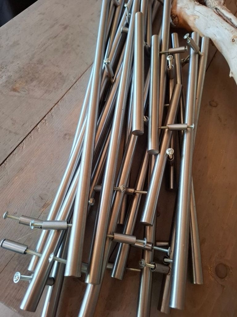 20 stuks rvs grepen, Huis en Inrichting, Minder dan 50 cm, Gebruikt, Ophalen of Verzenden, Minder dan 25 cm
