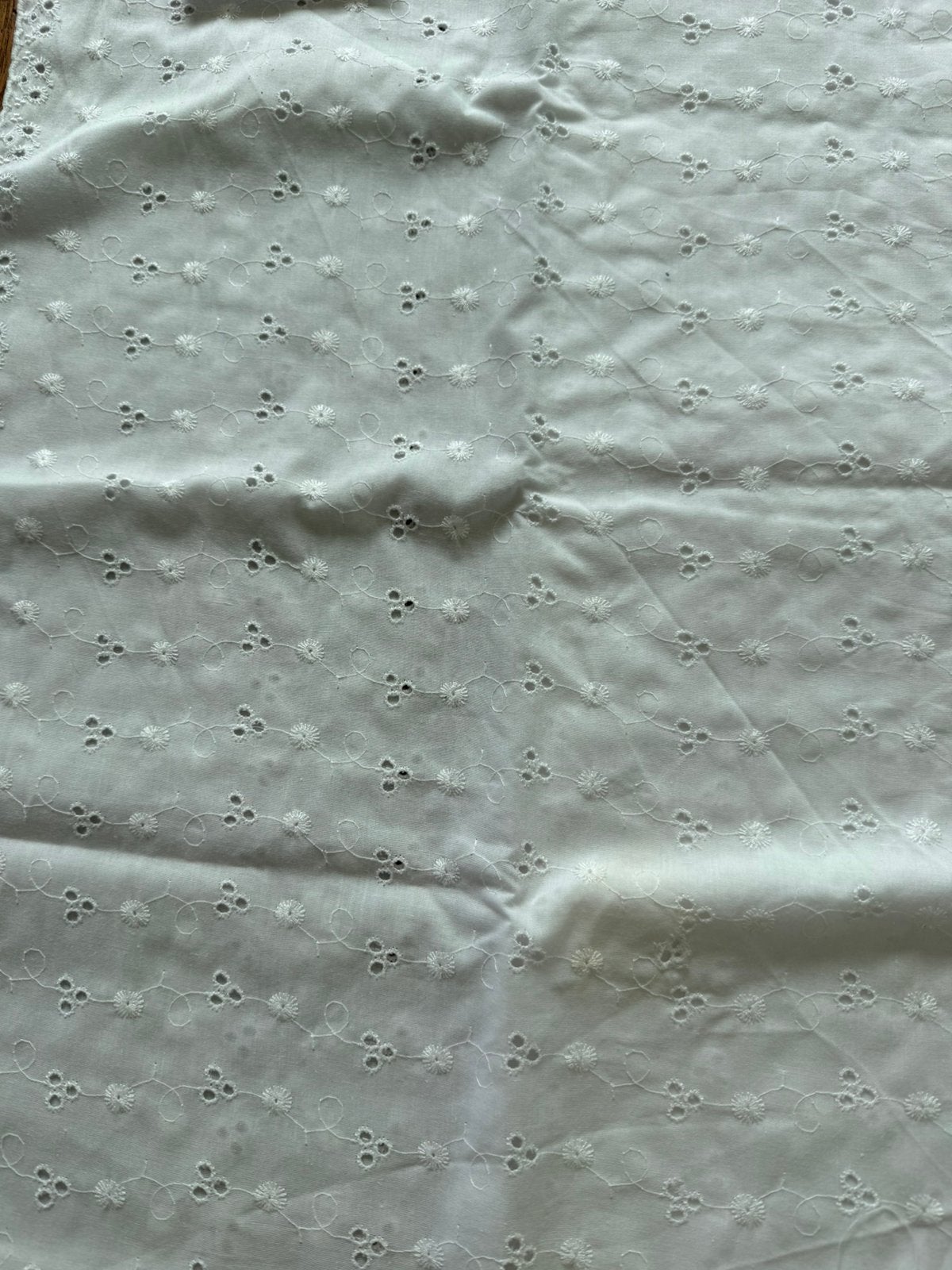 Wit broderie  50/150, 120 cm of meer, Wit, Nieuw, Ophalen of Verzenden