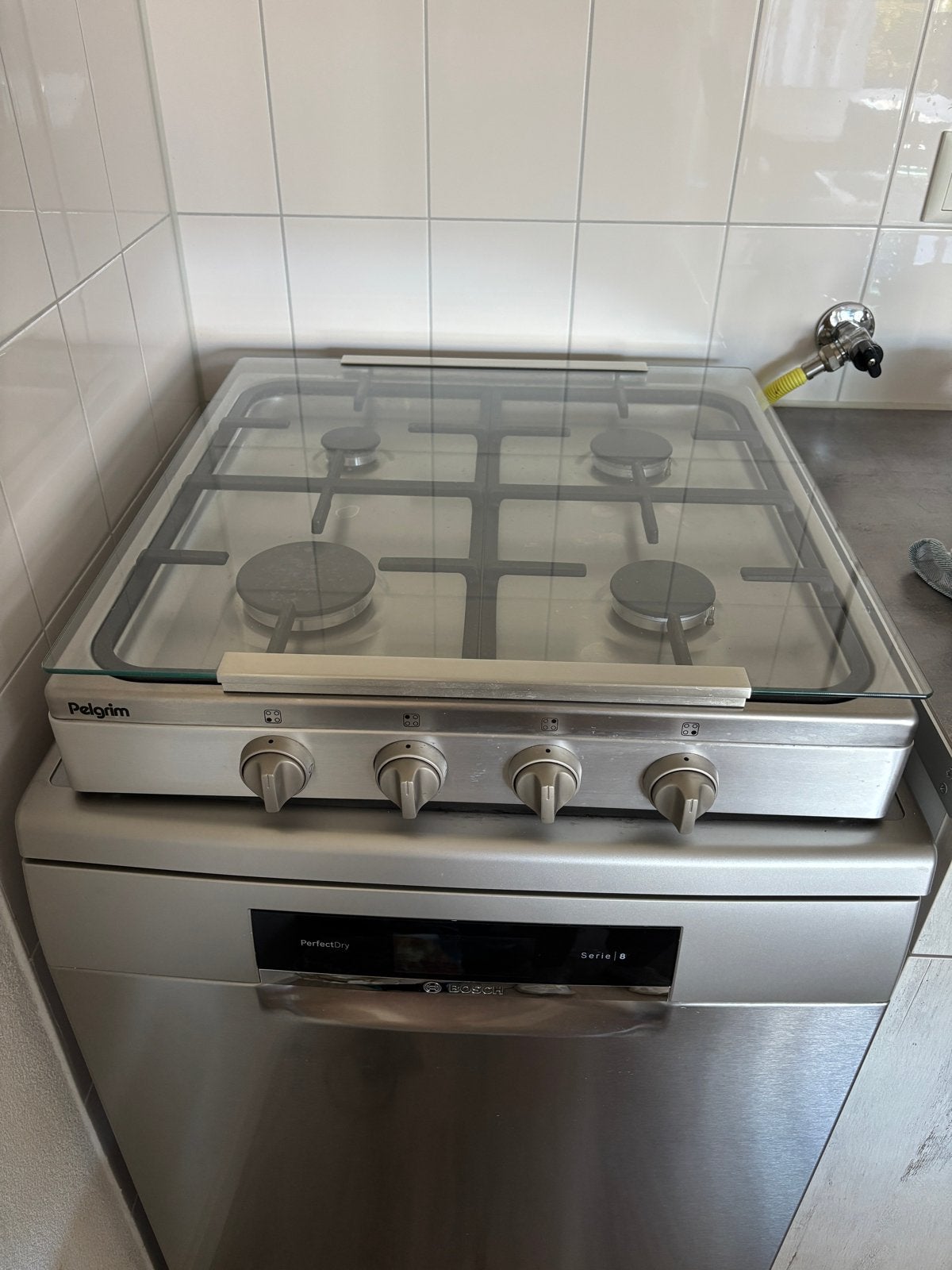 Pelgrim gas kookplaat, vrijstaand, Witgoed en Apparatuur, Kookplaten, Ophalen, Gebruikt, 4 kookzones, Gas