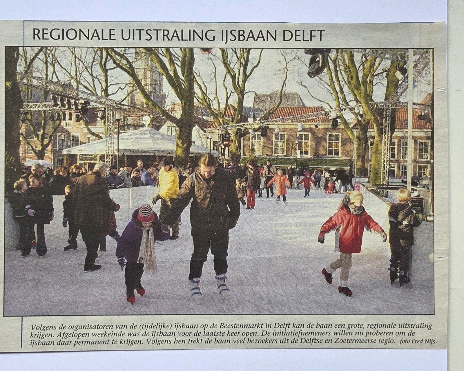 Krantknipsel Ijsbaan Delft, Ophalen of Verzenden, Voor 1940, Overige onderwerpen