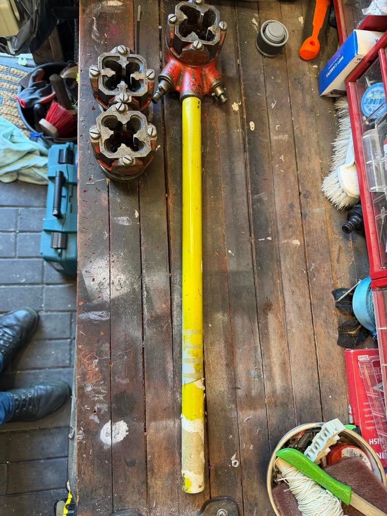 Draadsnijset USA 1/2, 3/4, 1 BSP met ratel, Ophalen of Verzenden, Gebruikt