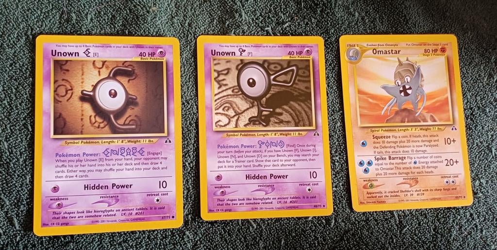 Pokémon Neo Discovery nr. 43, 48 en 67, Ophalen of Verzenden, Zo goed als nieuw
