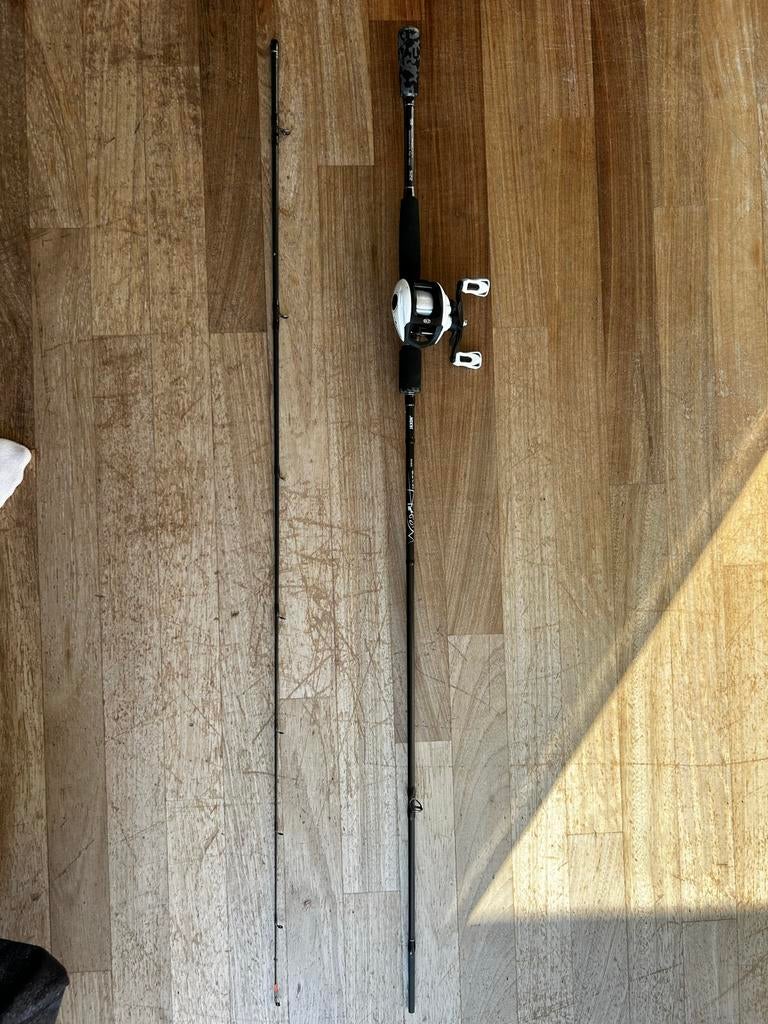 Jaxon Werphengel met Assassin Baitcaster Reel, Ophalen of Verzenden, Zo goed als nieuw, Complete hengel