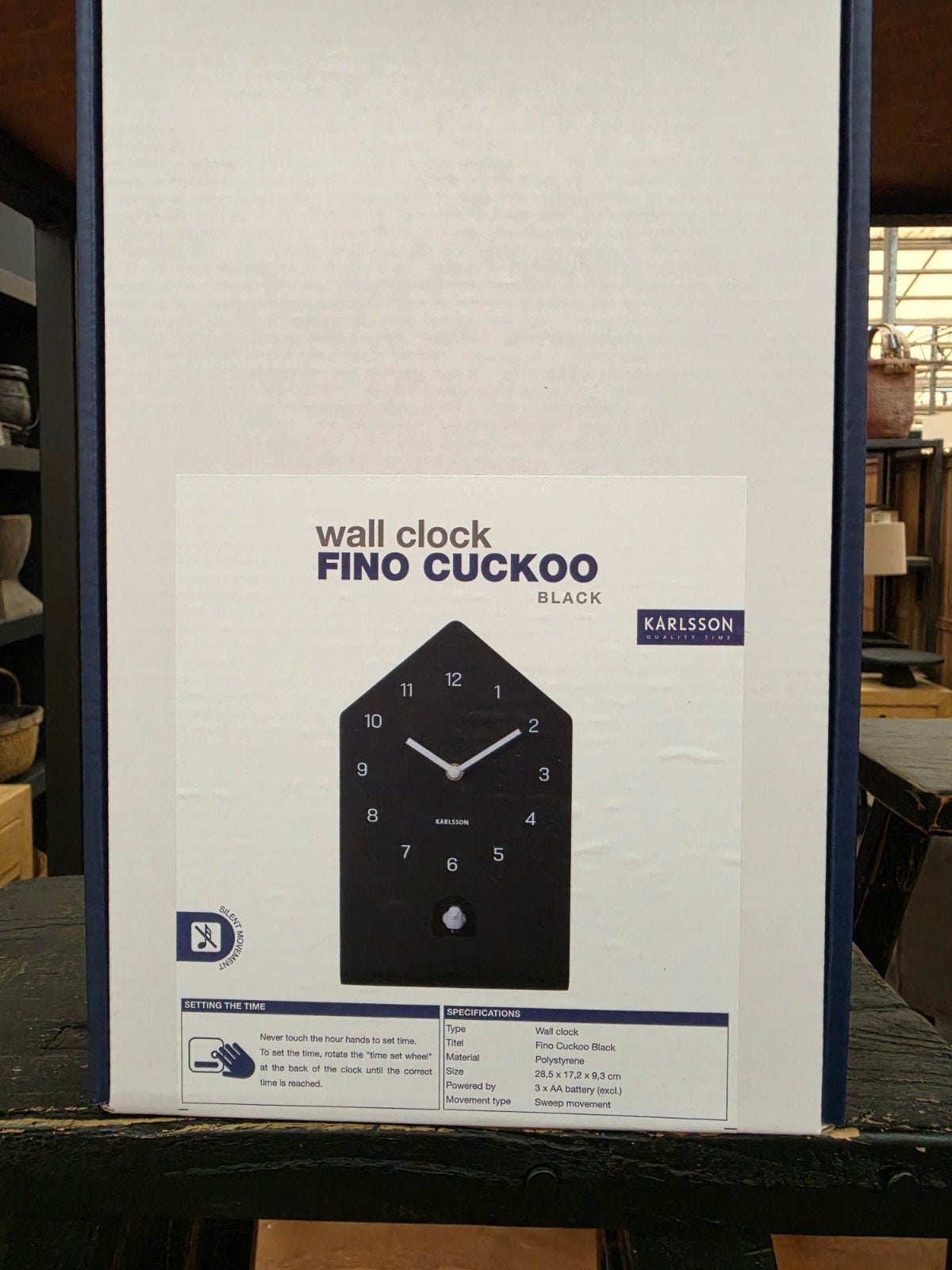 Karlsson klok nieuw zwart, Wandklok, Analoog, Nieuw, Ophalen of Verzenden