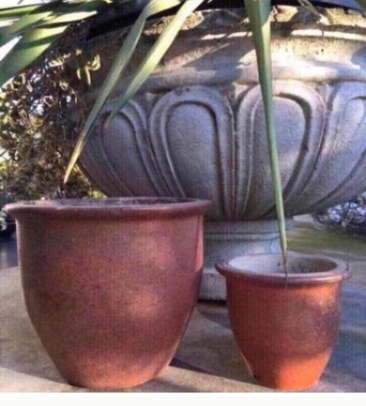 Prachtige gladde oud Hollandse terracotta bloempotten, Tuin en Terras, Gebruikt, Rond, Minder dan 40 cm, Balkon