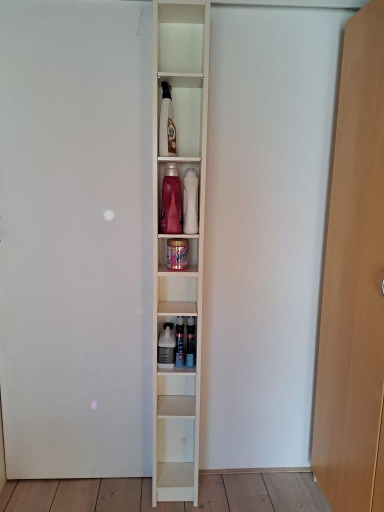 Smalle hoge kast (voor cd's, schoonmaak- of andere spullen), Ophalen, Minder dan 50 cm, Gebruikt, 200 cm of meer
